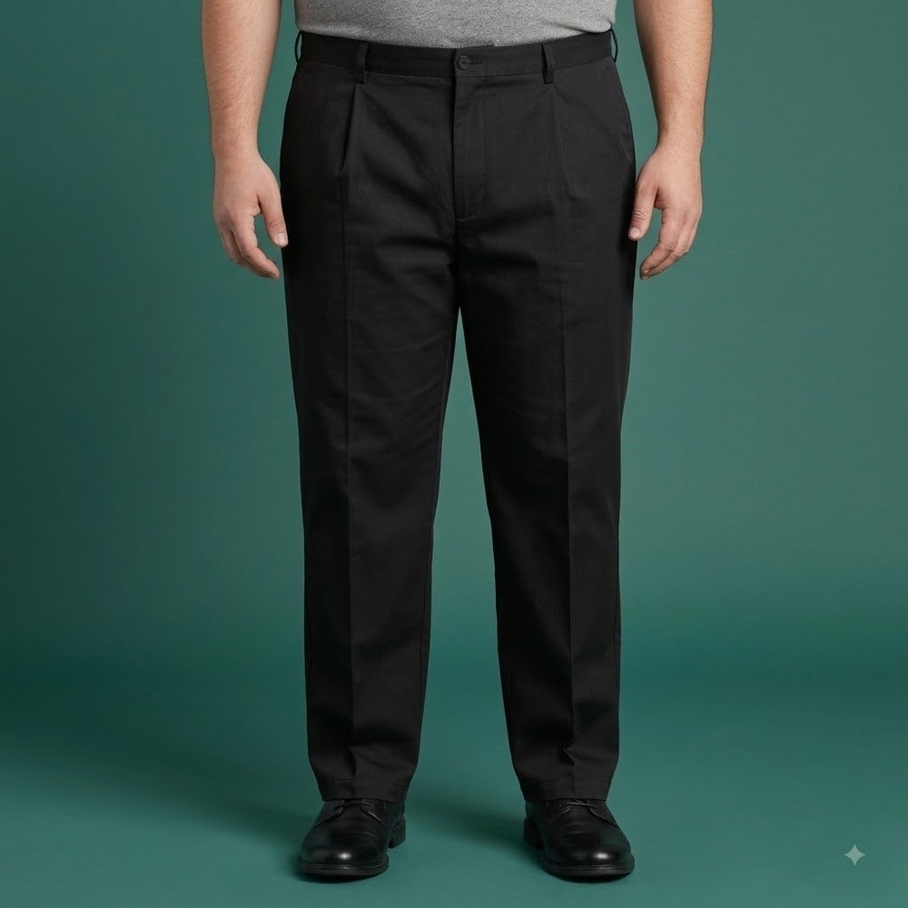 Dockers Flat Front‎ Pants Men's 42x30 Black Classic Fit Cotton